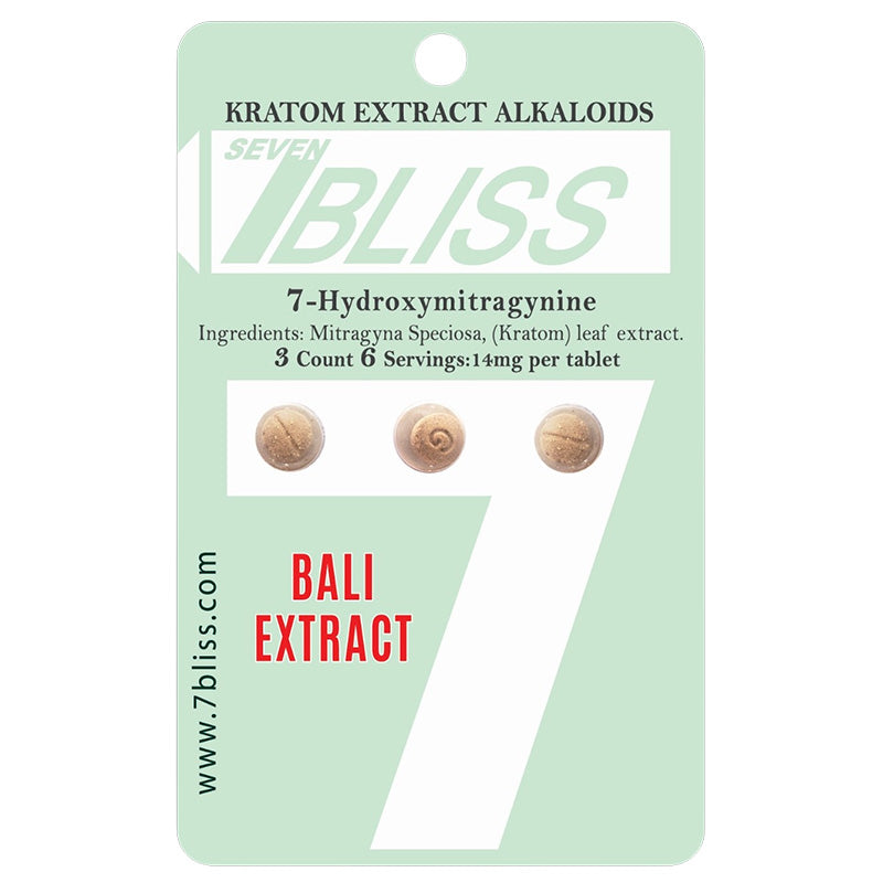 7-Bliss Red Bali Extract - 14mg 7-Hydroxymitragynine Tablets / 3 Count